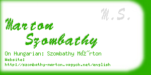 marton szombathy business card